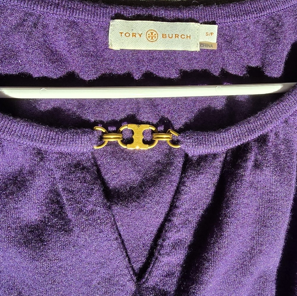 Tory Burch 100% Cashmere Gemini Link Pullover Sweater